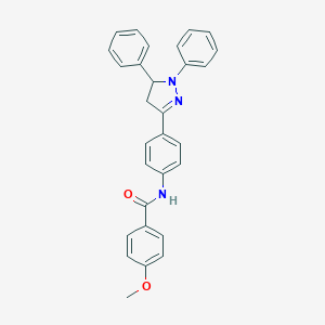 molecular formula C29H25N3O2 B377572 N-[4-(1,5-diphenyl-4,5-dihydro-1H-pyrazol-3-yl)phenyl]-4-methoxybenzamide 