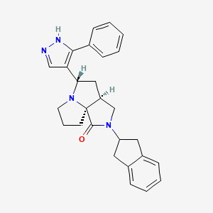 (1S,5S,7S)-3-(2,3-dihydro-1H-inden-2-yl)-7-(5-phenyl-1H-pyrazol-4-yl)-3,8-diazatricyclo[6.3.0.01,5]undecan-2-one