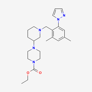 ethyl 4-{1-[2,4-dimethyl-6-(1H-pyrazol-1-yl)benzyl]-3-piperidinyl}-1-piperazinecarboxylate