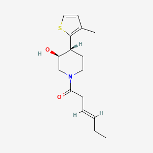 (3S*,4R*)-1-[(3E)-hex-3-enoyl]-4-(3-methyl-2-thienyl)piperidin-3-ol