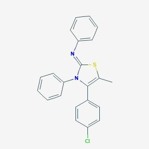 molecular formula C22H17ClN2S B377581 4-(4-chlorophenyl)-5-methyl-N,3-diphenyl-1,3-thiazol-2-imine CAS No. 1322210-45-6