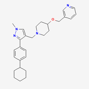 3-{[(1-{[3-(4-cyclohexylphenyl)-1-methyl-1H-pyrazol-4-yl]methyl}-4-piperidinyl)oxy]methyl}pyridine