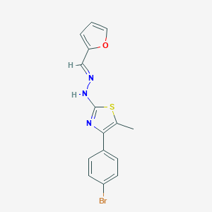 molecular formula C15H12BrN3OS B377584 2-Furaldehyde [4-(4-bromophenyl)-5-methyl-1,3-thiazol-2-yl]hydrazone 