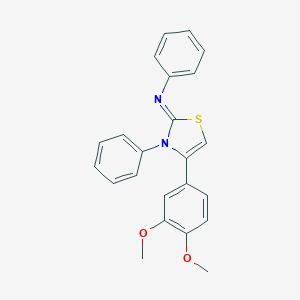 molecular formula C23H20N2O2S B377586 (Z)-N-(4-(3,4-dimethoxyphenyl)-3-phenylthiazol-2(3H)-ylidene)aniline CAS No. 299418-79-4