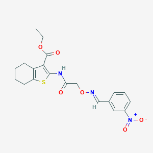 molecular formula C20H21N3O6S B377587 Ethyl 2-({[({3-nitrobenzylidene}amino)oxy]acetyl}amino)-4,5,6,7-tetrahydro-1-benzothiophene-3-carboxylate 