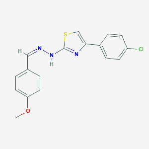 molecular formula C17H14ClN3OS B377594 4-(4-chlorophenyl)-N-[(Z)-(4-methoxyphenyl)methylideneamino]-1,3-thiazol-2-amine 