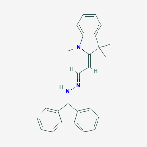 molecular formula C26H25N3 B377598 (1,3,3-trimethyl-1,3-dihydro-2H-indol-2-ylidene)acetaldehyde 9H-fluoren-9-ylhydrazone 