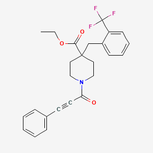 molecular formula C25H24F3NO3 B3776009 ethyl 1-(3-phenyl-2-propynoyl)-4-[2-(trifluoromethyl)benzyl]-4-piperidinecarboxylate 