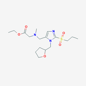 molecular formula C17H29N3O5S B3776098 ethyl N-methyl-N-{[2-(propylsulfonyl)-1-(tetrahydro-2-furanylmethyl)-1H-imidazol-5-yl]methyl}glycinate 