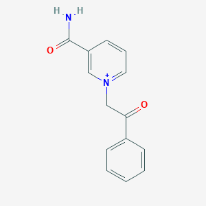 molecular formula C14H13N2O2+ B377615 3-(Aminocarbonyl)-1-(2-oxo-2-phenylethyl)pyridinium 