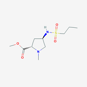 molecular formula C10H20N2O4S B3776185 methyl (2S,4R)-1-methyl-4-[(propylsulfonyl)amino]pyrrolidine-2-carboxylate 