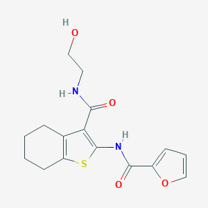 molecular formula C16H18N2O4S B377627 N-(3-{[(2-hydroxyethyl)amino]carbonyl}-4,5,6,7-tetrahydro-1-benzothien-2-yl)-2-furamide 