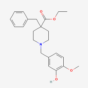 molecular formula C23H29NO4 B3776399 ethyl 4-benzyl-1-(3-hydroxy-4-methoxybenzyl)-4-piperidinecarboxylate 