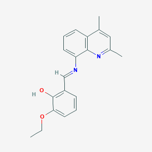 molecular formula C20H20N2O2 B377642 2-{[(2,4-Dimethyl-8-quinolinyl)imino]methyl}-6-ethoxyphenol 