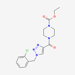 molecular formula C17H20ClN5O3 B3776488 ethyl 4-{[1-(2-chlorobenzyl)-1H-1,2,3-triazol-4-yl]carbonyl}-1-piperazinecarboxylate 