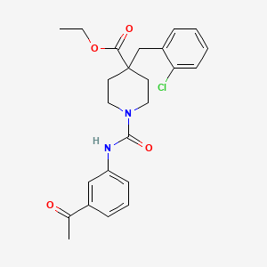 molecular formula C24H27ClN2O4 B3776507 ethyl 1-{[(3-acetylphenyl)amino]carbonyl}-4-(2-chlorobenzyl)-4-piperidinecarboxylate 