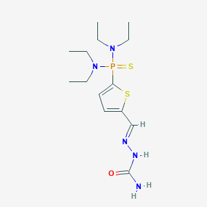 molecular formula C14H26N5OPS2 B377654 P-{5-[2-(aminocarbonyl)carbohydrazonoyl]-2-thienyl}-N,N,N',N'-tetraethylphosphonothioic diamide 