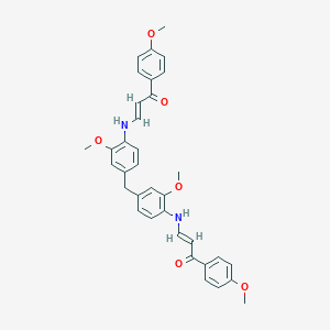 (E)-3-[2-methoxy-4-[[3-methoxy-4-[[(E)-3-(4-methoxyphenyl)-3-oxoprop-1-enyl]amino]phenyl]methyl]anilino]-1-(4-methoxyphenyl)prop-2-en-1-one