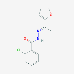molecular formula C13H11ClN2O2 B377661 2-chloro-N'-[1-(2-furyl)ethylidene]benzohydrazide 
