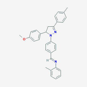 N-{4-[5-(4-methoxyphenyl)-3-(4-methylphenyl)-4,5-dihydro-1H-pyrazol-1-yl]benzylidene}-N-(2-methylphenyl)amine
