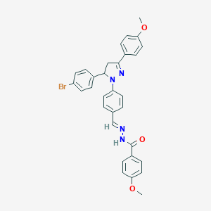 N'-{4-[5-(4-bromophenyl)-3-(4-methoxyphenyl)-4,5-dihydro-1H-pyrazol-1-yl]benzylidene}-4-methoxybenzohydrazide