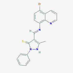 4-{[(5-bromo-8-quinolinyl)amino]methylene}-5-methyl-2-phenyl-2,4-dihydro-3H-pyrazole-3-thione