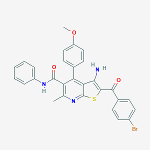 3-amino-2-(4-bromobenzoyl)-4-(4-methoxyphenyl)-6-methyl-N-phenylthieno[2,3-b]pyridine-5-carboxamide