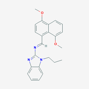 molecular formula C23H23N3O2 B377672 N-[(E)-(4,8-dimethoxynaphthalen-1-yl)methylidene]-1-propyl-1H-benzimidazol-2-amine CAS No. 302812-09-5