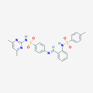 N-(4,6-dimethyl-2-pyrimidinyl)-4-[(2-{[(4-methylphenyl)sulfonyl]amino}benzylidene)amino]benzenesulfonamide