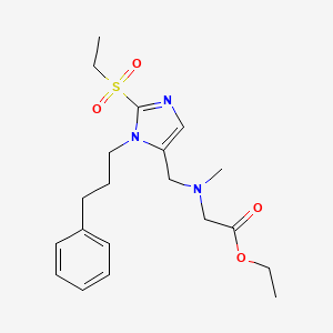 molecular formula C20H29N3O4S B3776974 ethyl N-{[2-(ethylsulfonyl)-1-(3-phenylpropyl)-1H-imidazol-5-yl]methyl}-N-methylglycinate 