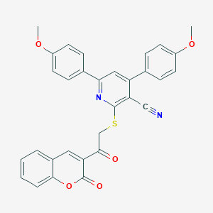 4,6-bis(4-methoxyphenyl)-2-{[2-oxo-2-(2-oxo-2H-chromen-3-yl)ethyl]sulfanyl}nicotinonitrile