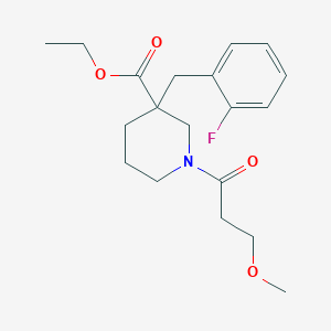 ethyl 3-(2-fluorobenzyl)-1-(3-methoxypropanoyl)-3-piperidinecarboxylate