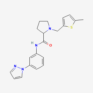 1-[(5-methyl-2-thienyl)methyl]-N-[3-(1H-pyrazol-1-yl)phenyl]prolinamide