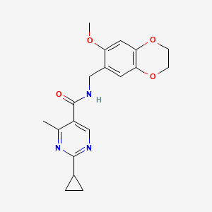 2-cyclopropyl-N-[(7-methoxy-2,3-dihydro-1,4-benzodioxin-6-yl)methyl]-4-methylpyrimidine-5-carboxamide