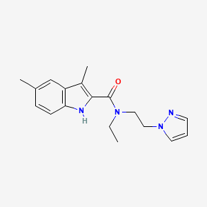 N-ethyl-3,5-dimethyl-N-[2-(1H-pyrazol-1-yl)ethyl]-1H-indole-2-carboxamide