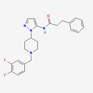 N-{1-[1-(3,4-difluorobenzyl)-4-piperidinyl]-1H-pyrazol-5-yl}-3-phenylpropanamide