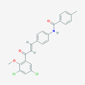molecular formula C24H19Cl2NO3 B377717 N-{4-[3-(3,5-dichloro-2-methoxyphenyl)-3-oxo-1-propenyl]phenyl}-4-methylbenzamide 