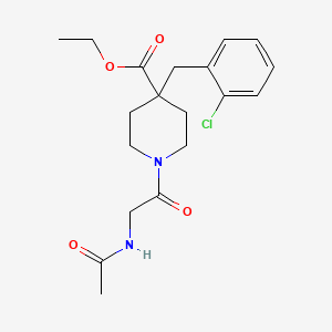 Ethyl 1-(2-acetamidoacetyl)-4-[(2-chlorophenyl)methyl]piperidine-4-carboxylate