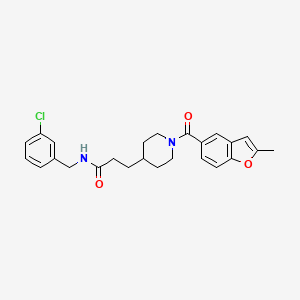 N-(3-chlorobenzyl)-3-{1-[(2-methyl-1-benzofuran-5-yl)carbonyl]-4-piperidinyl}propanamide