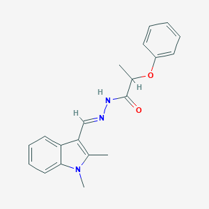 molecular formula C20H21N3O2 B377727 N'-[(1,2-dimethyl-1H-indol-3-yl)methylene]-2-phenoxypropanohydrazide 