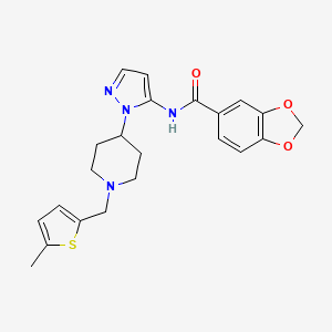 N-(1-{1-[(5-methyl-2-thienyl)methyl]-4-piperidinyl}-1H-pyrazol-5-yl)-1,3-benzodioxole-5-carboxamide