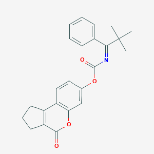 molecular formula C24H23NO4 B377731 4-Oxo-1,2,3,4-tetrahydrocyclopenta[c]chromen-7-yl 2,2-dimethyl-1-phenylpropylidenecarbamate 