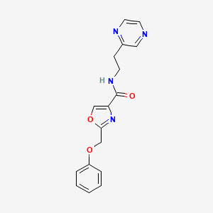 2-(phenoxymethyl)-N-[2-(2-pyrazinyl)ethyl]-1,3-oxazole-4-carboxamide