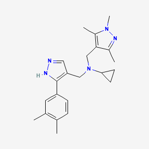 N-{[3-(3,4-dimethylphenyl)-1H-pyrazol-4-yl]methyl}-N-[(1,3,5-trimethyl-1H-pyrazol-4-yl)methyl]cyclopropanamine