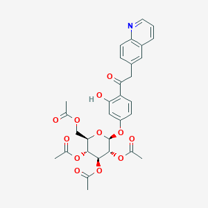 molecular formula C31H31NO12 B377734 3,5-bis(acetyloxy)-2-[(acetyloxy)methyl]-6-[3-hydroxy-4-(6-quinolinylacetyl)phenoxy]tetrahydro-2H-pyran-4-yl acetate 