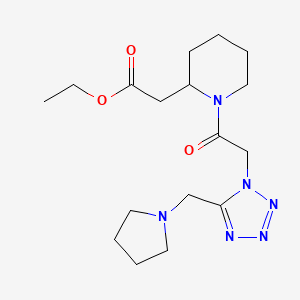 ethyl (1-{[5-(1-pyrrolidinylmethyl)-1H-tetrazol-1-yl]acetyl}-2-piperidinyl)acetate