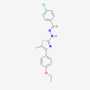 molecular formula C19H18ClN3OS B377739 4-Chlorobenzaldehyde [4-(4-ethoxyphenyl)-5-methyl-1,3-thiazol-2-yl]hydrazone 