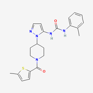 1-(2-Methylphenyl)-3-[2-[1-(5-methylthiophene-2-carbonyl)piperidin-4-yl]pyrazol-3-yl]urea