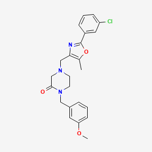 4-{[2-(3-chlorophenyl)-5-methyl-1,3-oxazol-4-yl]methyl}-1-(3-methoxybenzyl)-2-piperazinone