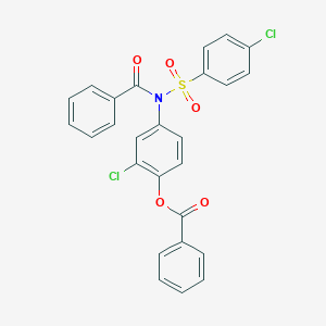 molecular formula C26H17Cl2NO5S B377744 4-{Benzoyl[(4-chlorophenyl)sulfonyl]amino}-2-chlorophenyl benzoate 